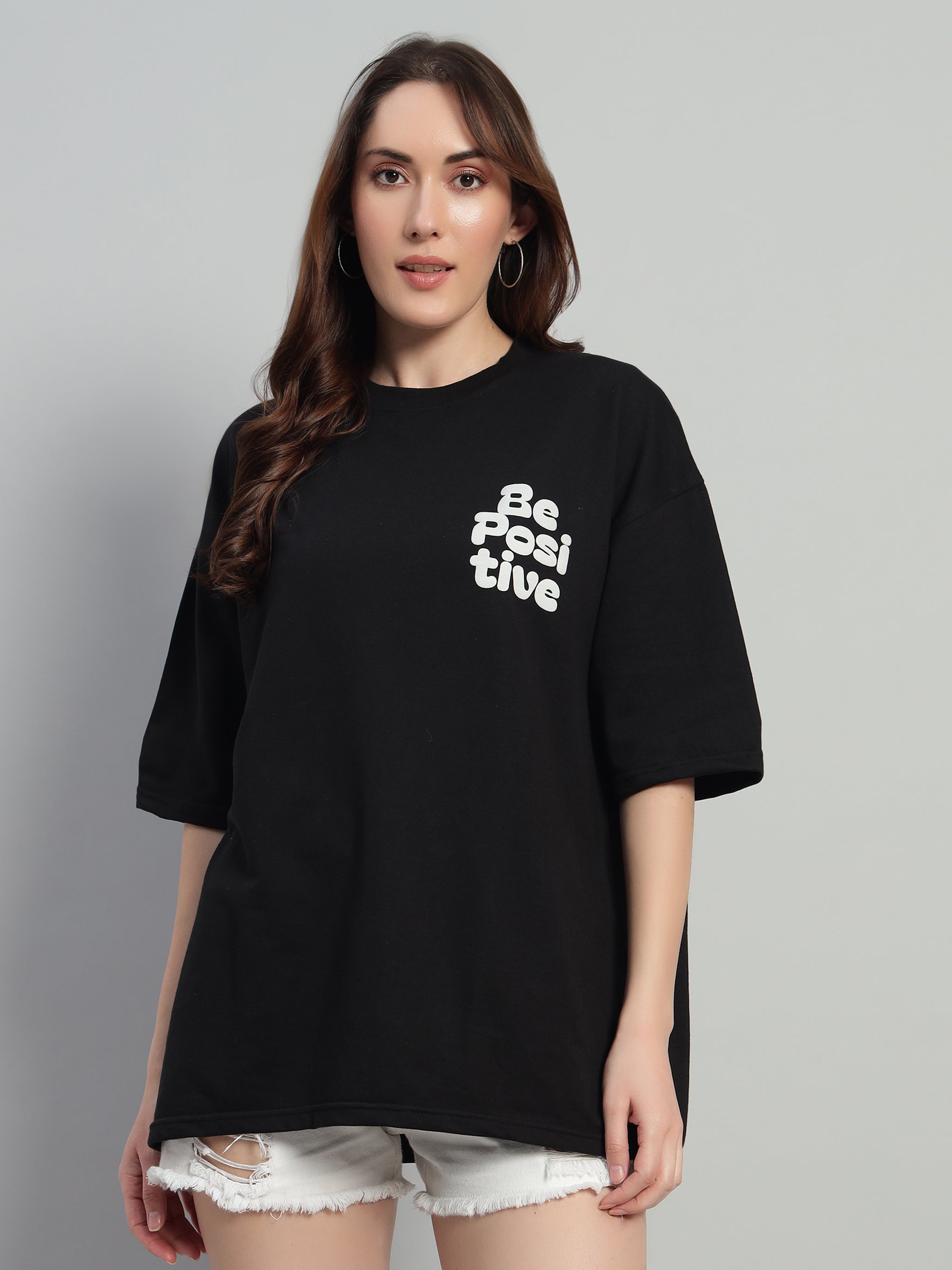 Be Positive Black Oversized T-Shirt