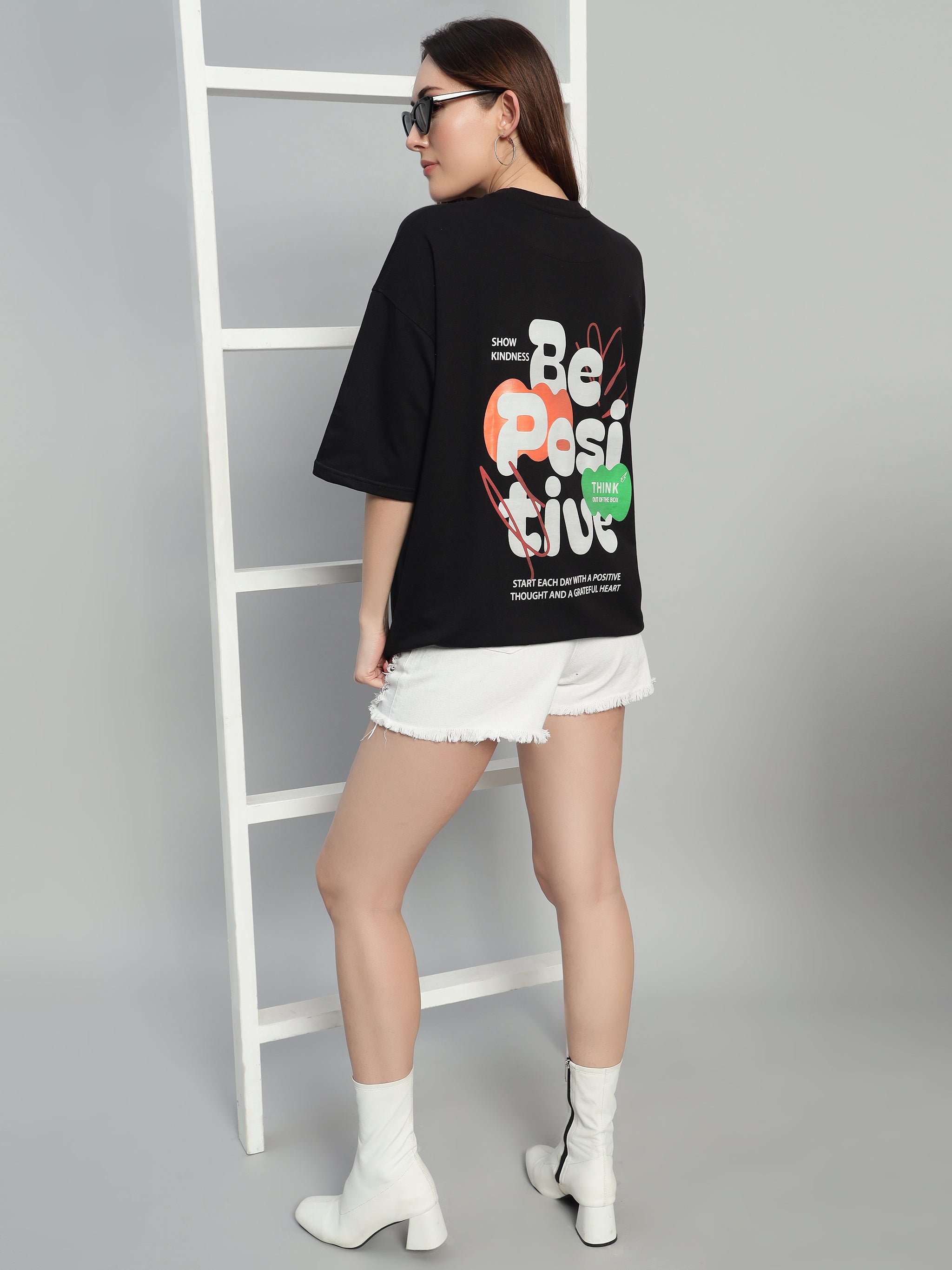 Be Positive Black Oversized T-Shirt