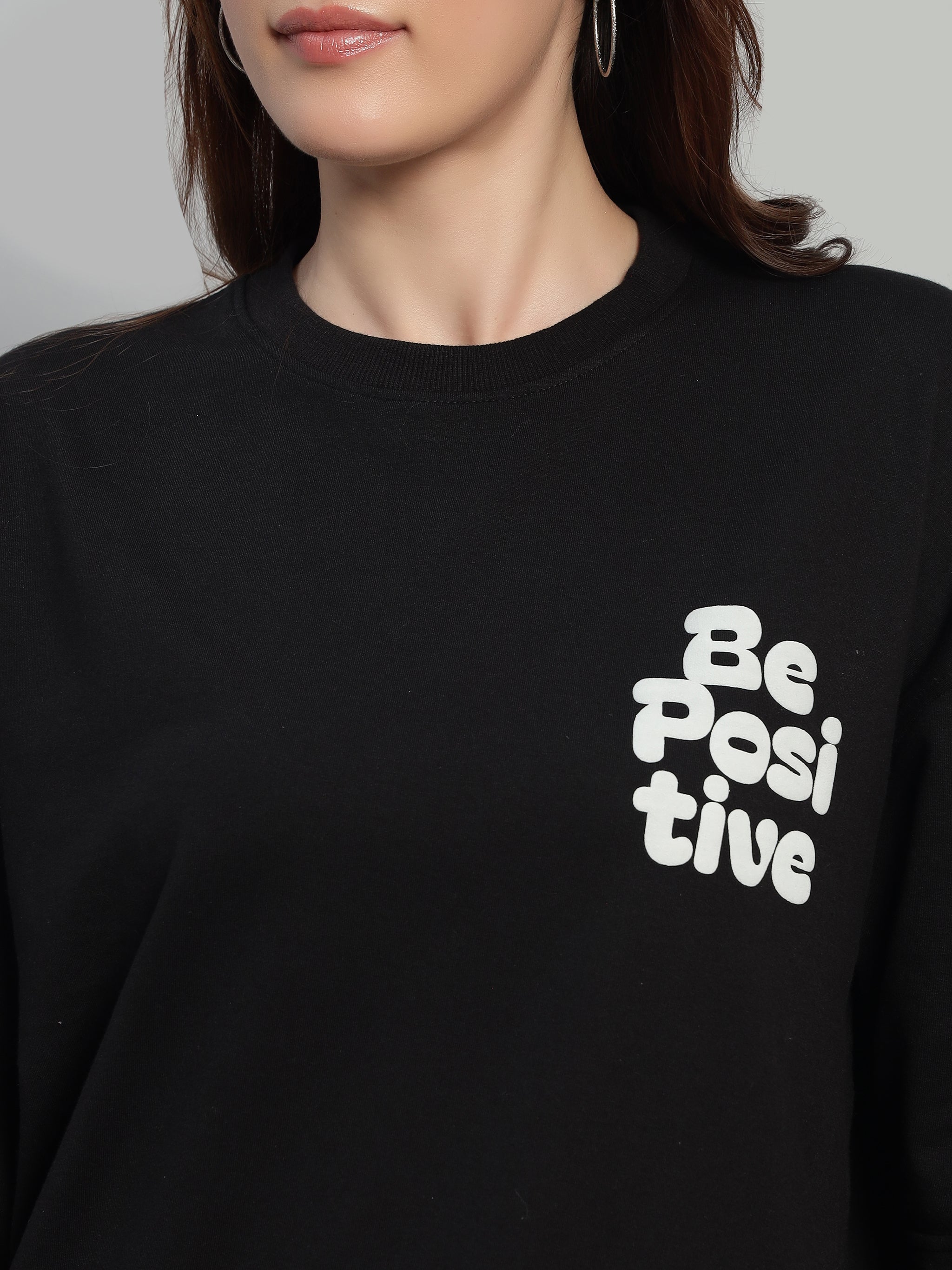 Be Positive Black Oversized T-Shirt