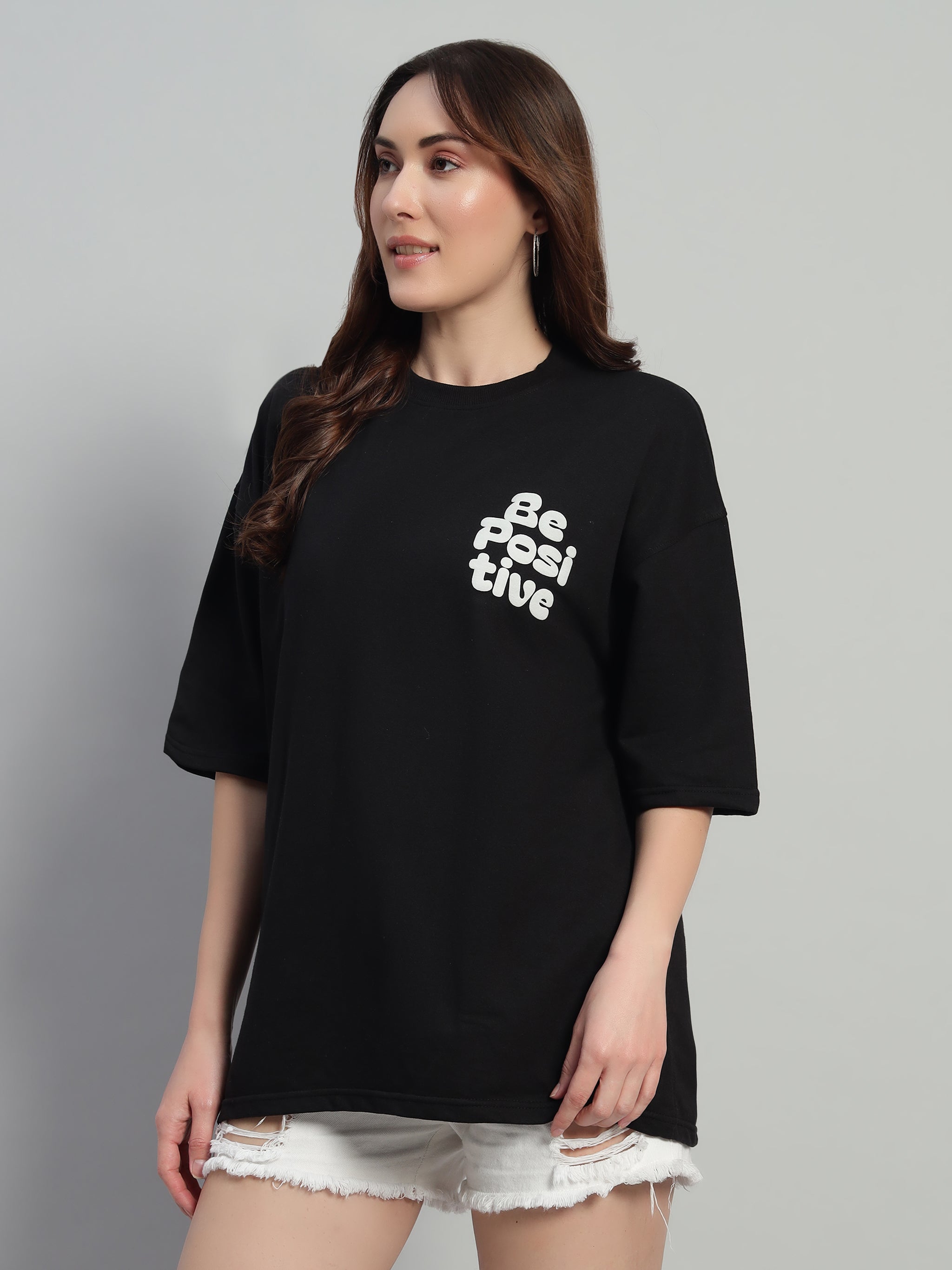 Be Positive Black Oversized T-Shirt