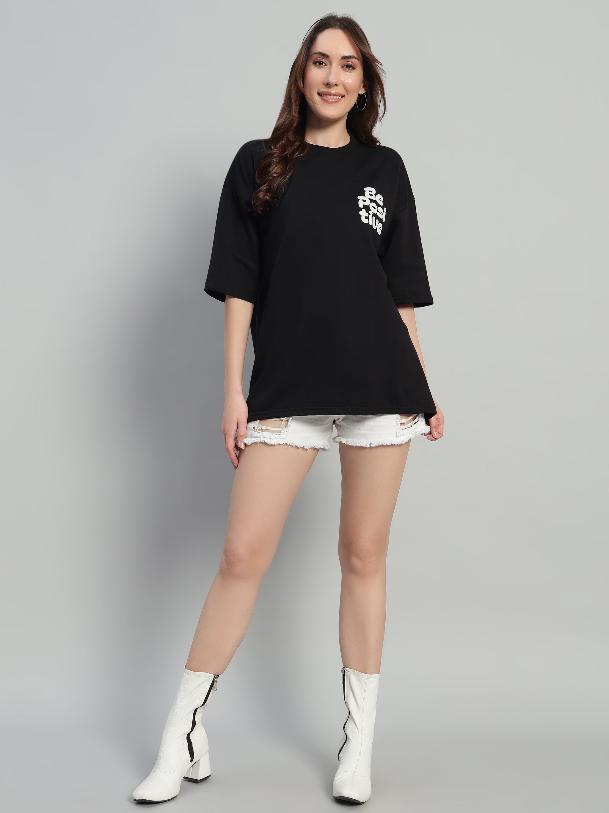 Be Positive Black Oversized T-Shirt