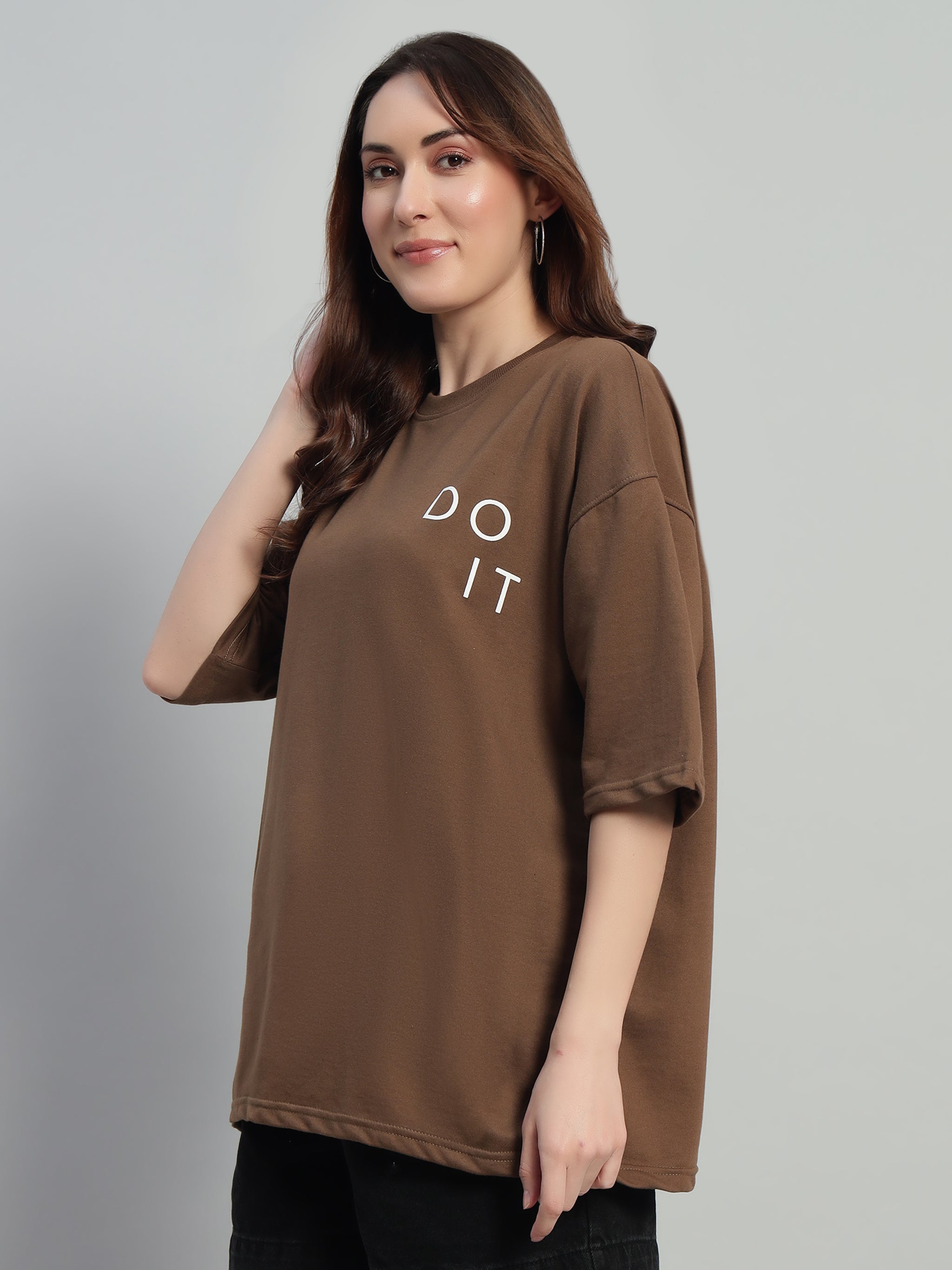 Don't Quit Brown Oversized T-Shirt