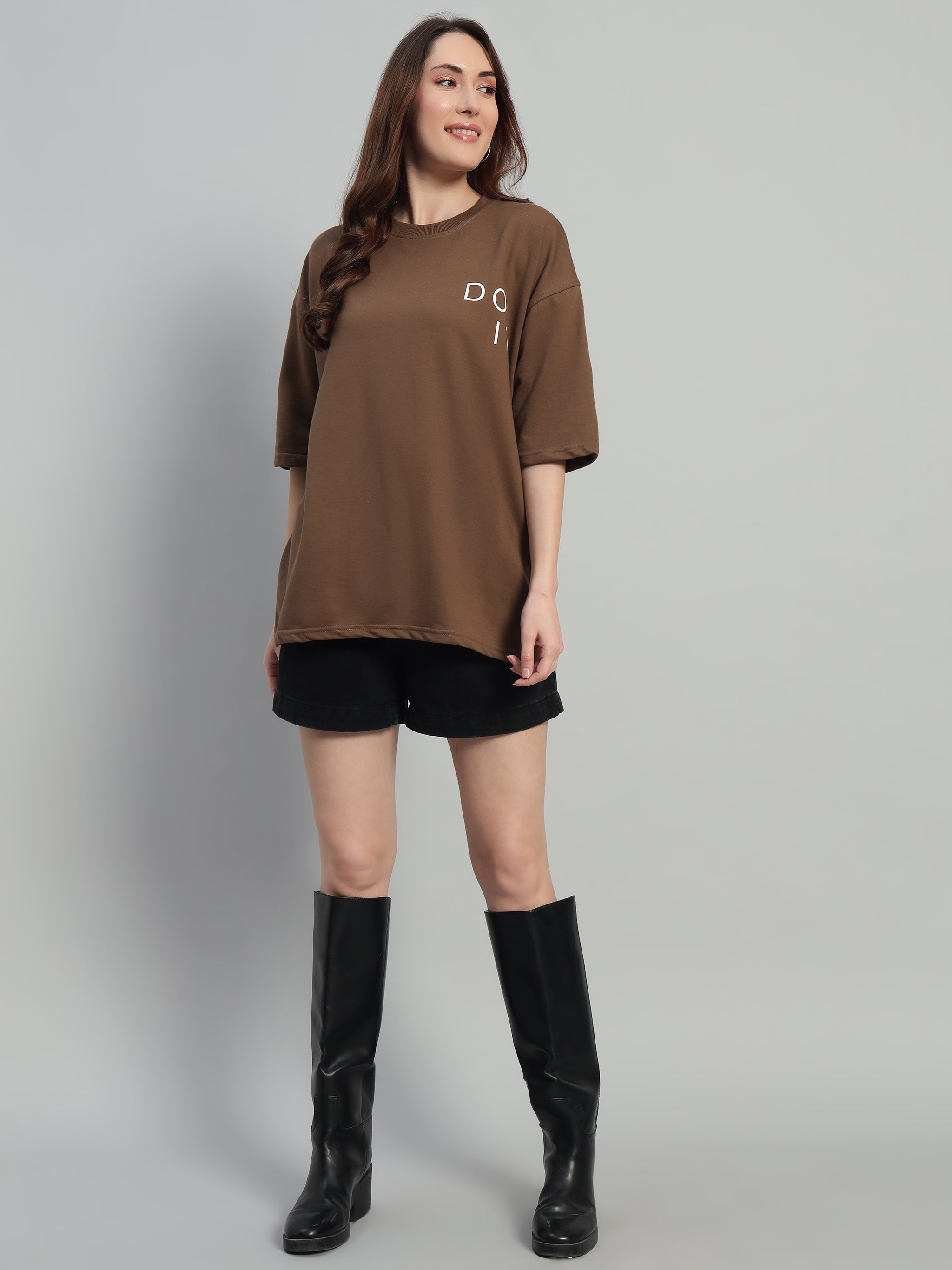 Don't Quit Brown Oversized T-Shirt