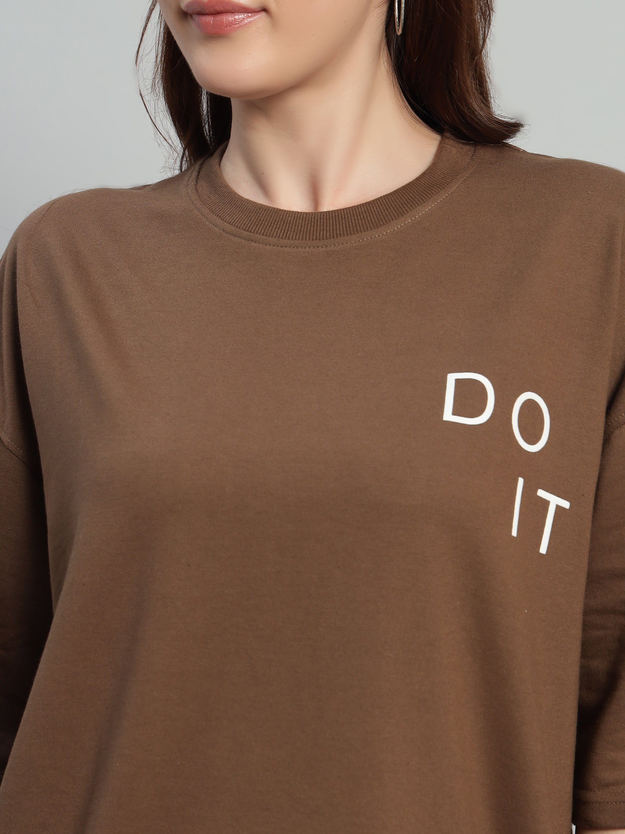 Don't Quit Brown Oversized T-Shirt