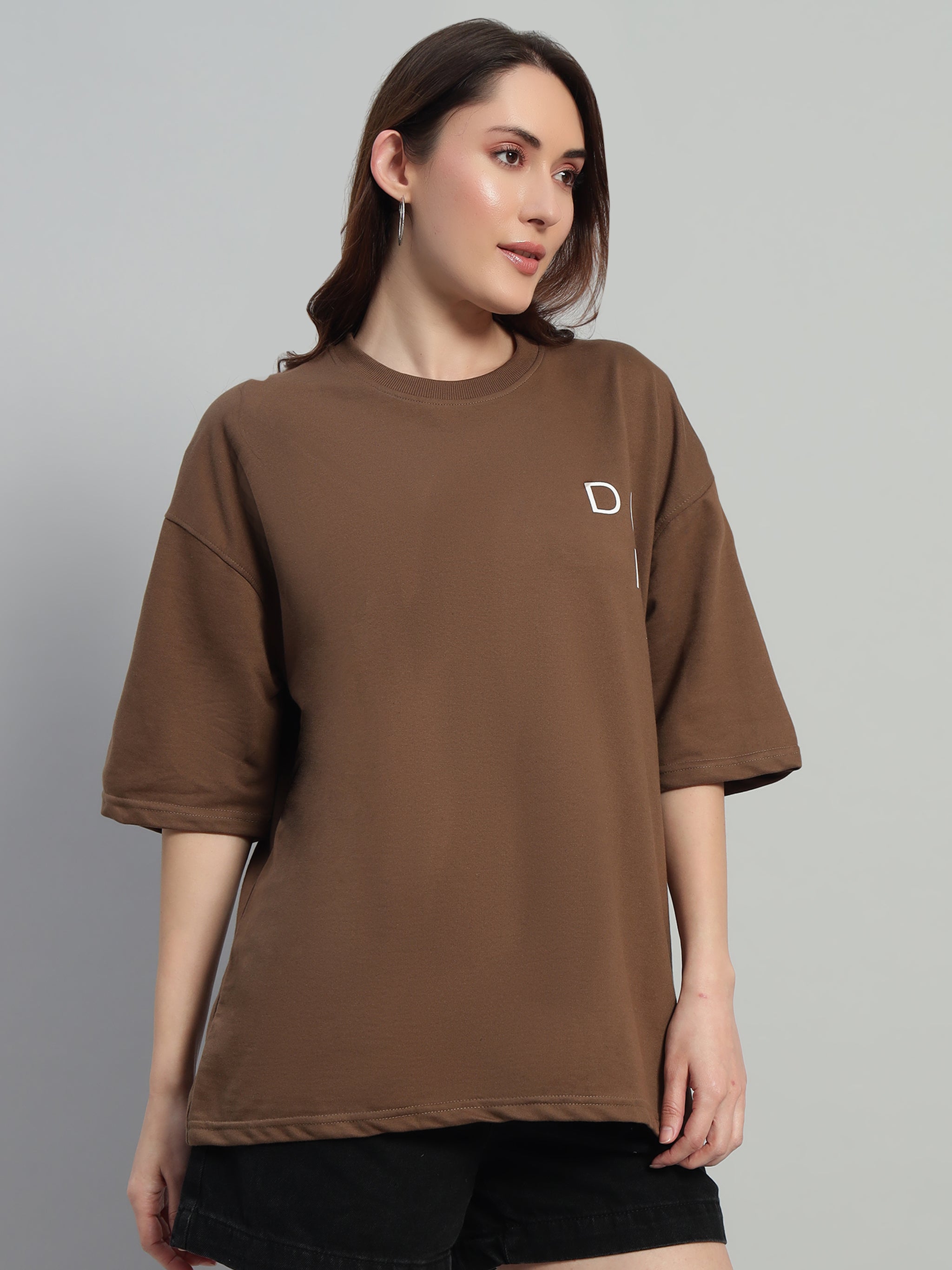 Don't Quit Brown Oversized T-Shirt