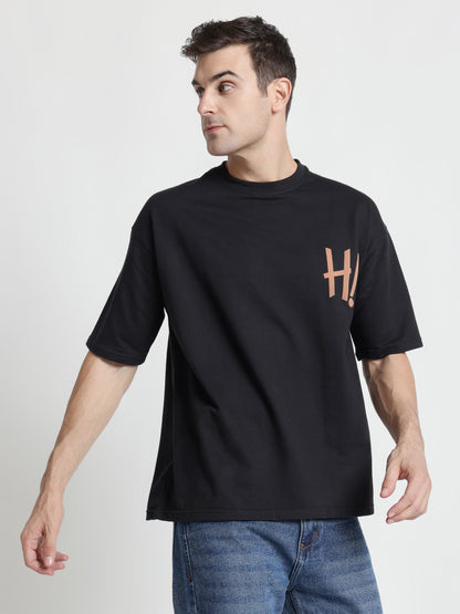 Hi Black Oversized T-Shirt