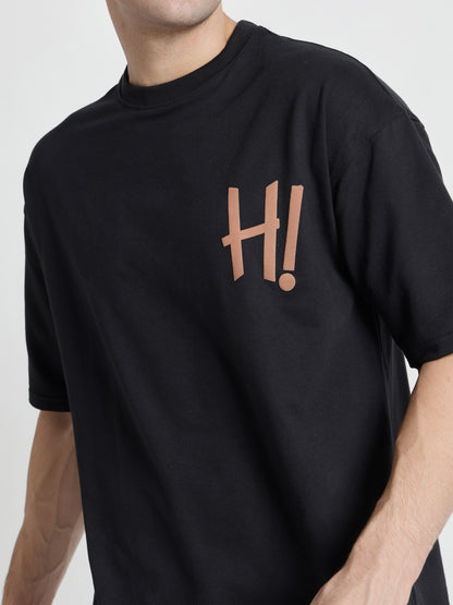 Hi Black Oversized T-Shirt