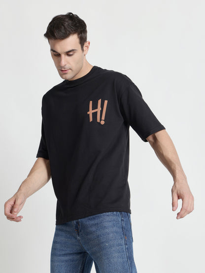 Hi Black Oversized T-Shirt