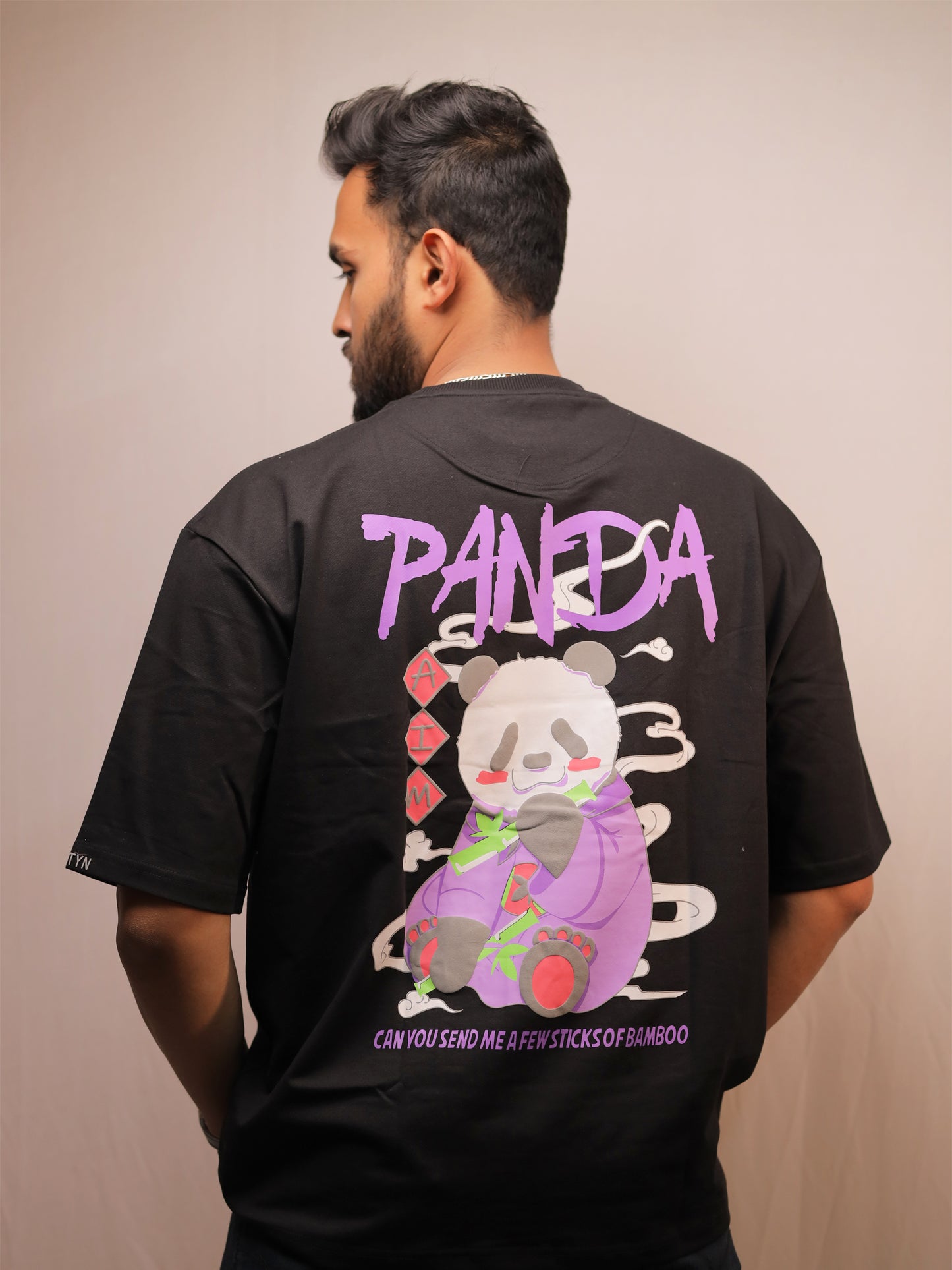 Panda Black Oversized T-Shirt