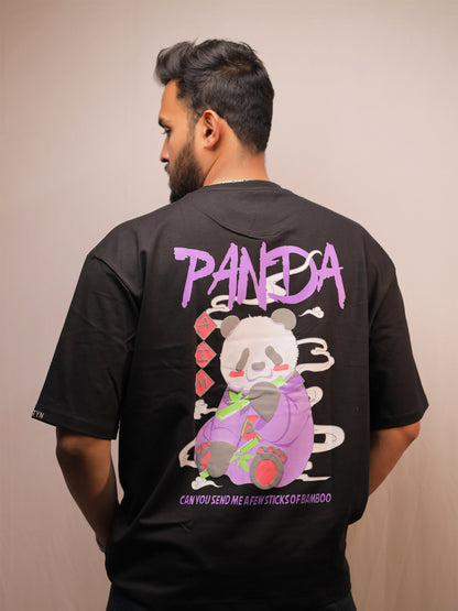 Panda Black Oversized T-Shirt