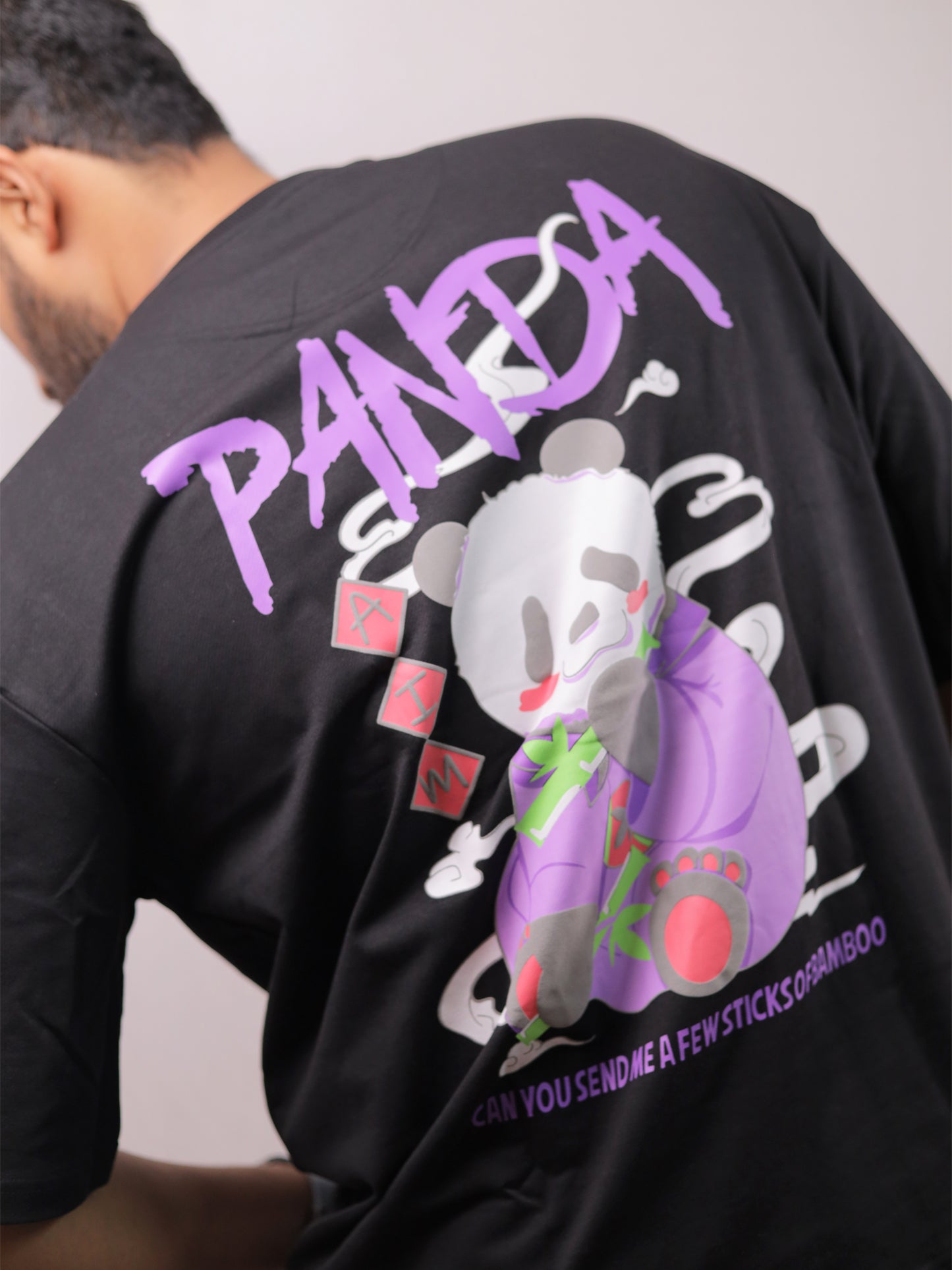 Panda Black Oversized T-Shirt