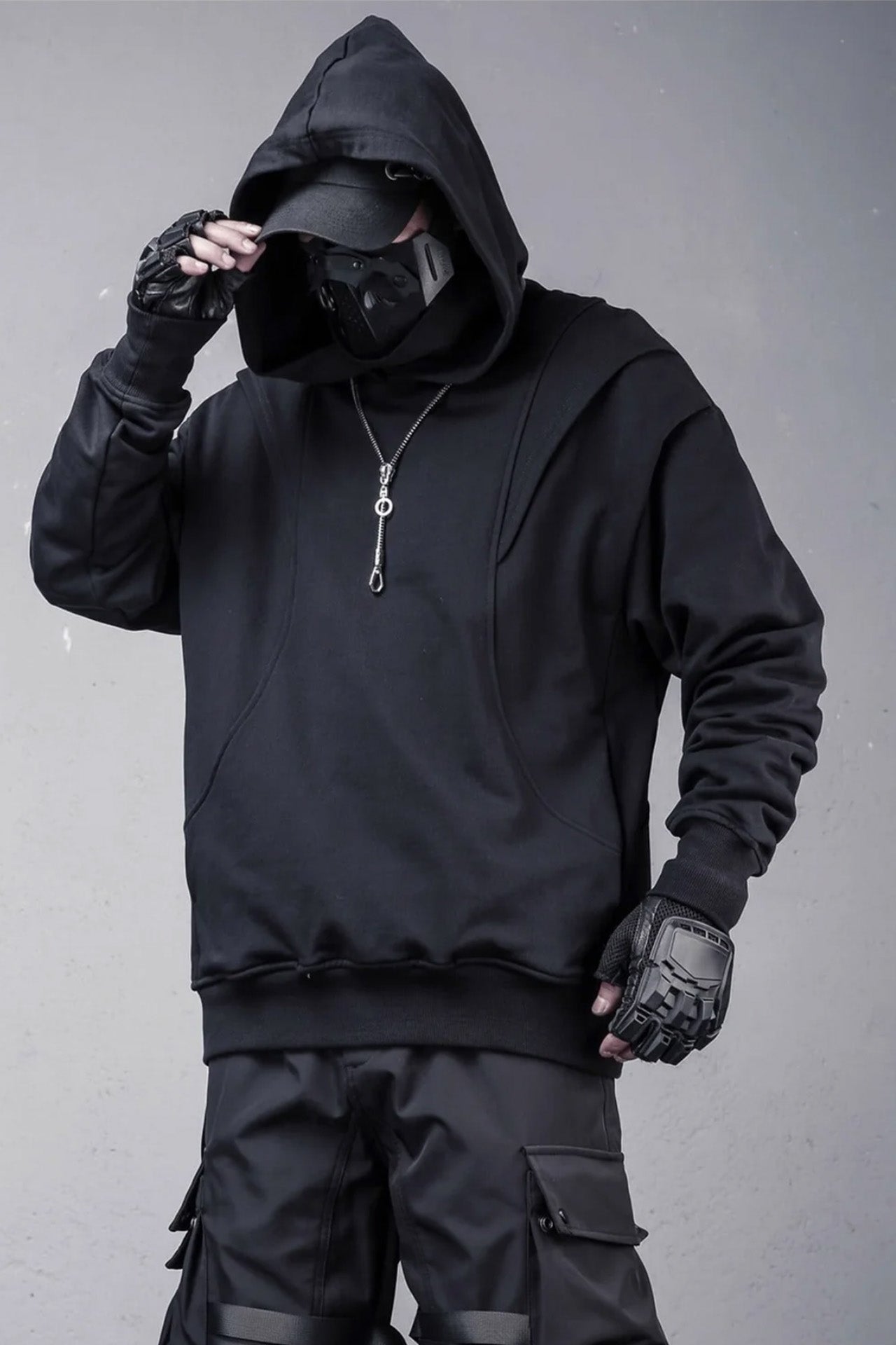 ShadowOps Tactical Hoodie – Stealth Black