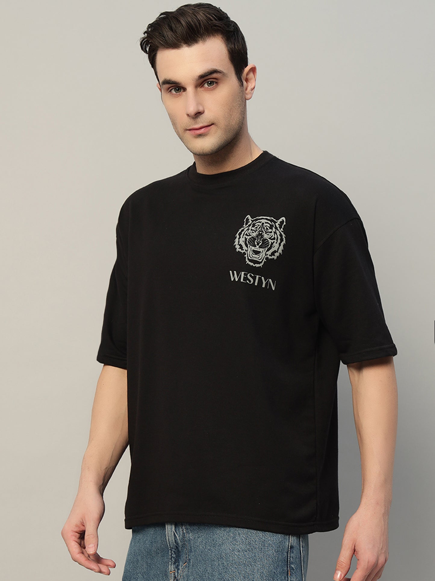 Tiger Black Oversized T-Shirt