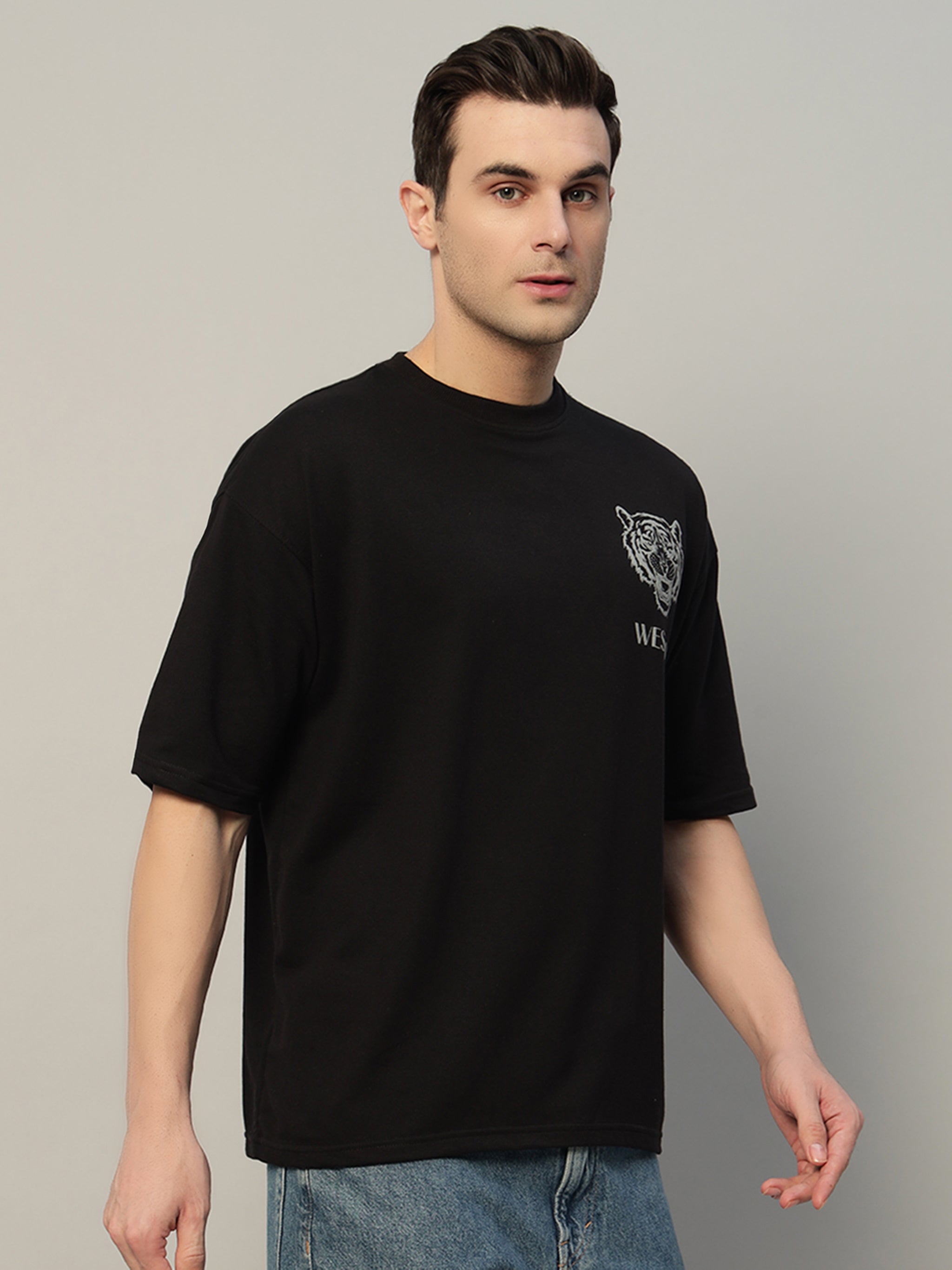 Tiger Black Oversized T-Shirt