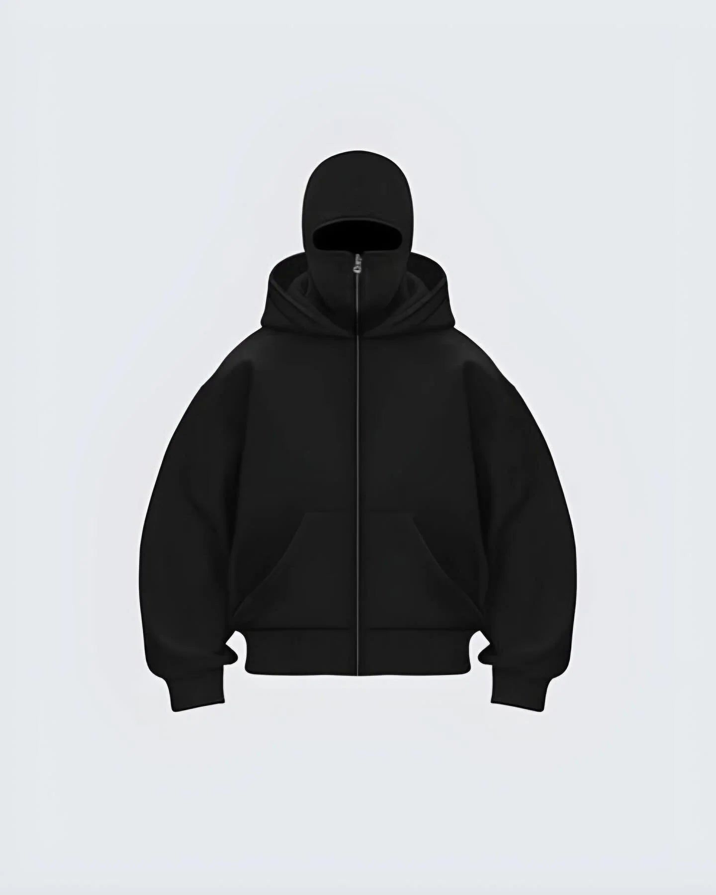 WESTYN Balaclava Zip-Up Hoodie – Heavyweight 380 GSM (Black)