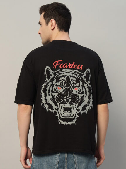 Fearless Tiger Black Oversized T-Shirt